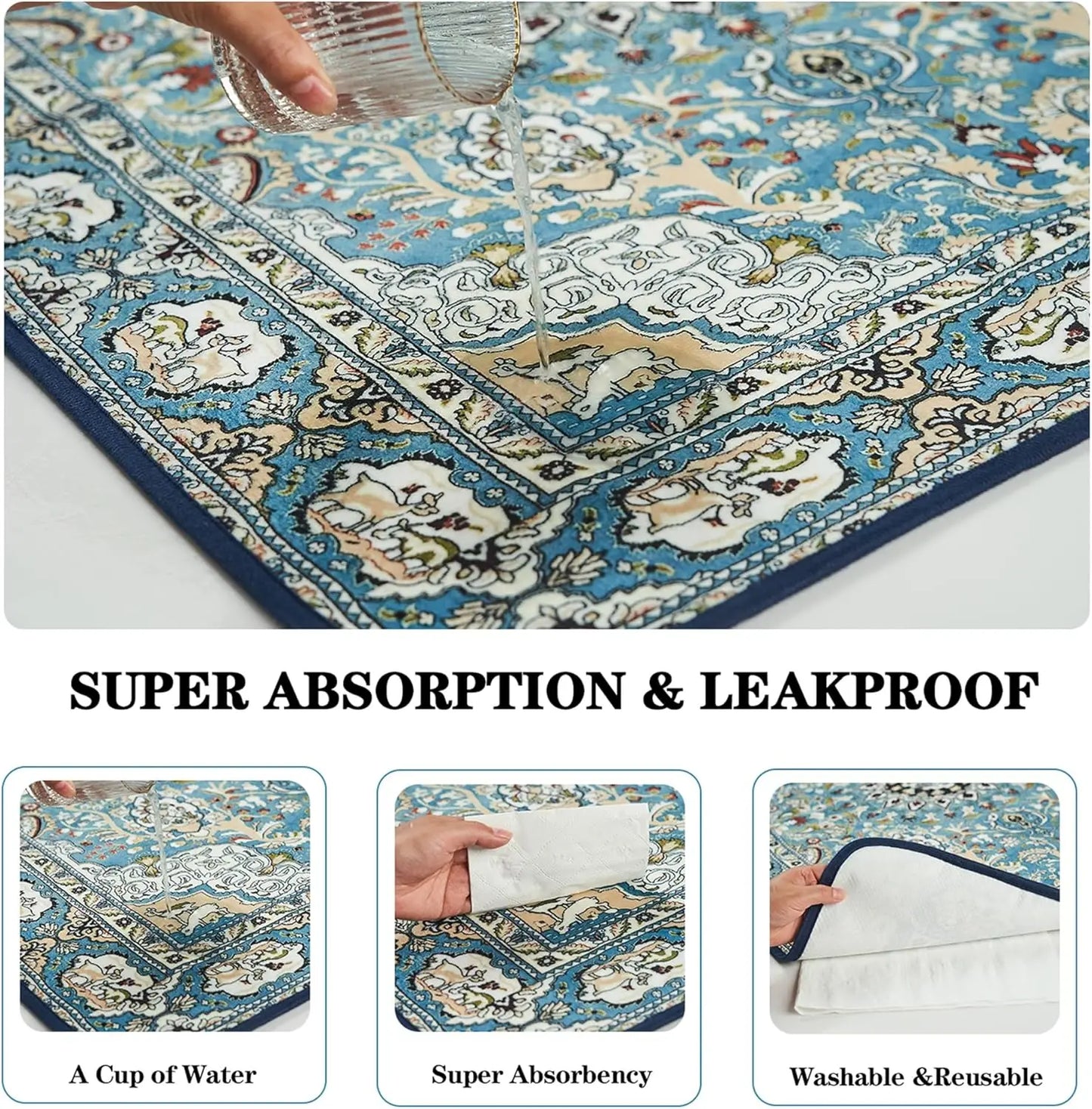 Washable Reusable Dog Pee Pads, 72x72 Inch Super Absorbent Leakproof Training Mats for Floor Bed Kennel