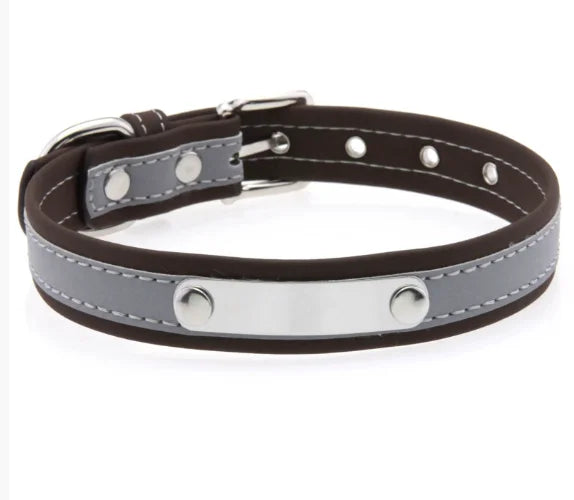 Custom Engraved Leather Dog Collar , Personalized with Name Phone Number, Adjustable Puppy for Medium Large Pet, Gift for Owner