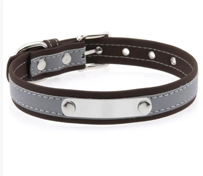 Custom Engraved Leather Dog Collar , Personalized with Name Phone Number, Adjustable Puppy for Medium Large Pet, Gift for Owner