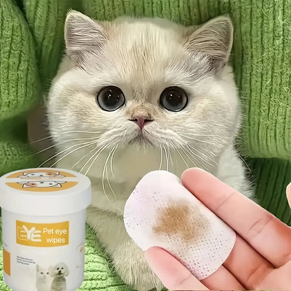 200pcs Pet Eye Wet Wipes, Eyes Wipes For Dogs & Cats - Gently Remove Tear Stain, Debris, Discharge