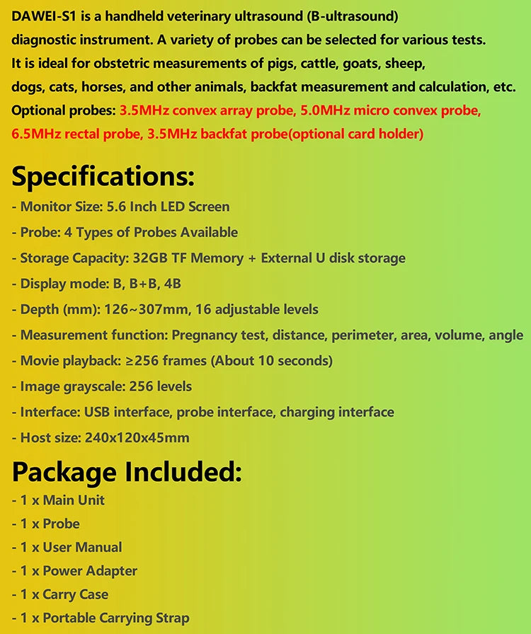 Handheld Vet Ultrasound Machine for Small Pet Dogs and Cats