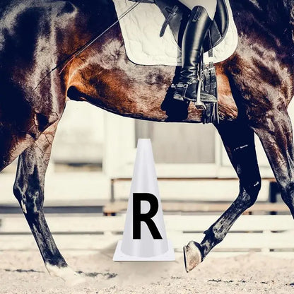 Horse Training Equipment , Portable White Dressage Letter Cone Set, Horse Training Equipment, Stackable Sports Training Cone