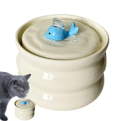 Cat Water Fountain 800ml Ceramic Automatic Low Noise Pet Drinker with Filter Small Dogs Water Dispenser Auto Drinking
