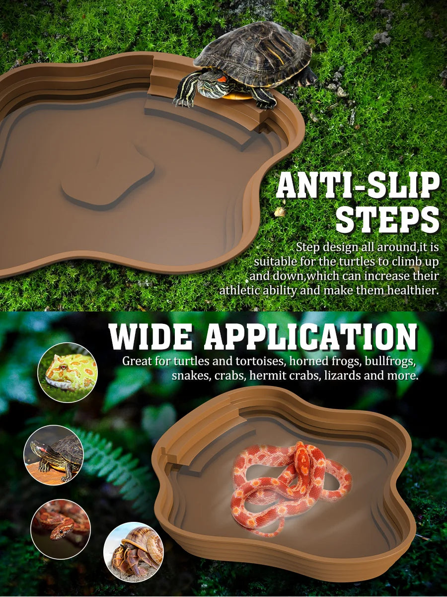 Turtle bathing basin, frog bathing basin, can also be used as food bowl and water basin, suitable for reptiles and amphibians