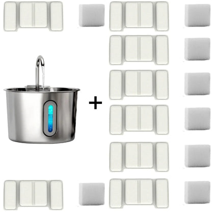 Cat Water Fountain, 75oz Stainless Steel Automatic Water Fountain with Filters Silent Pump for Cat Drinking, Pet Water Supplies