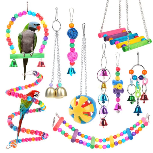 Bird Parrot Toy, Chewing Bite Cage, Hanging Accessories, Swing
