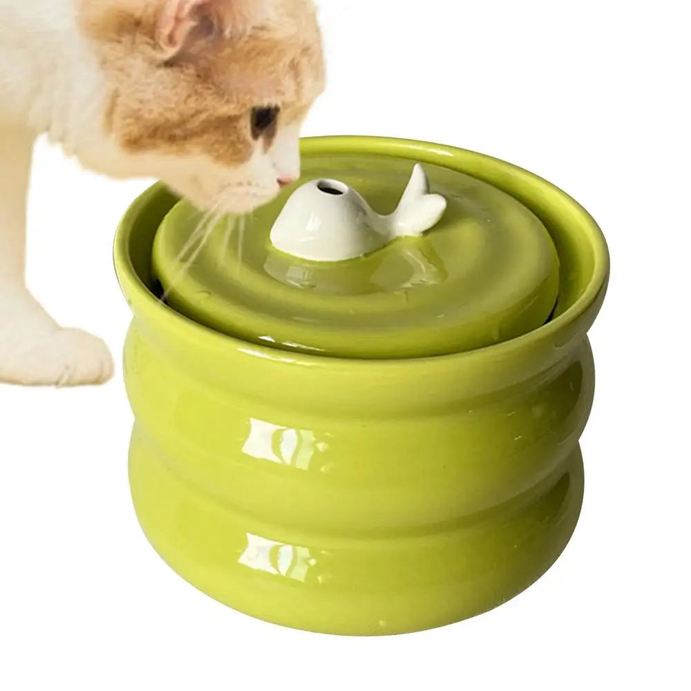 Cat Water Fountain 800ml Ceramic Automatic Low Noise Pet Drinker with Filter Small Dogs Water Dispenser Auto Drinking