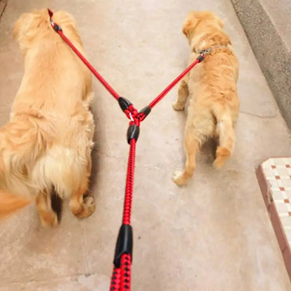 Pet Double Leash, 2 Way Couplers Dog Leash Rope Elastic Extended  Leash, Belt Outdoor Training for Two Double Dogs Leashes