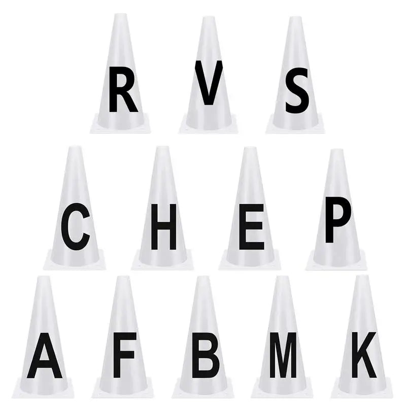 Horse Training Equipment , Portable White Dressage Letter Cone Set, Horse Training Equipment, Stackable Sports Training Cone