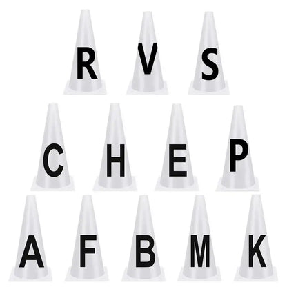 Horse Training Equipment , Portable White Dressage Letter Cone Set, Horse Training Equipment, Stackable Sports Training Cone