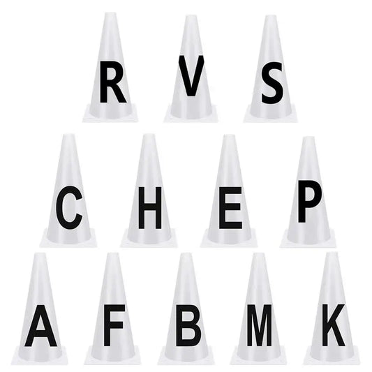 Horse Training Equipment , Portable White Dressage Letter Cone Set, Horse Training Equipment, Stackable Sports Training Cone