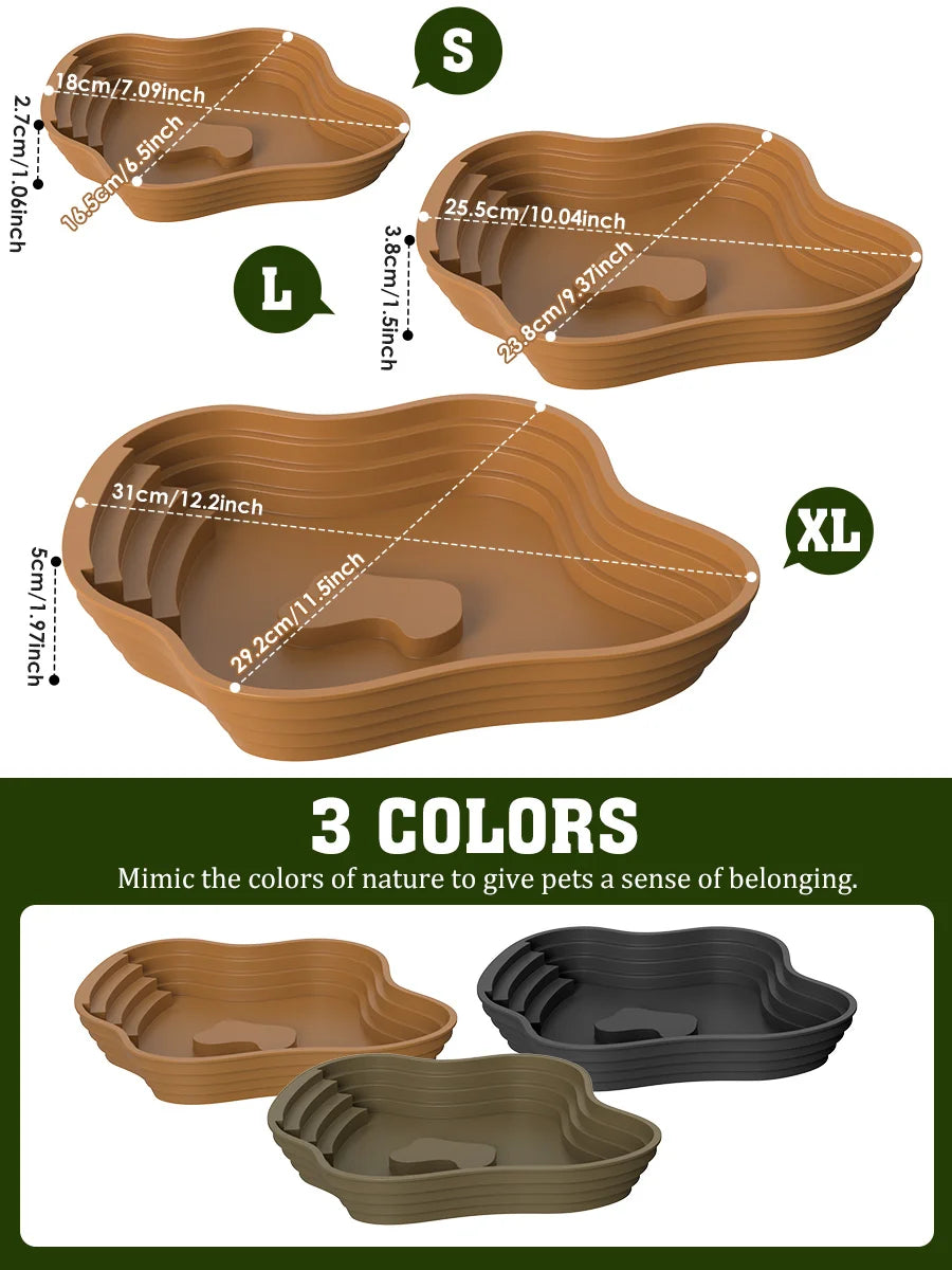 Turtle bathing basin, frog bathing basin, can also be used as food bowl and water basin, suitable for reptiles and amphibians