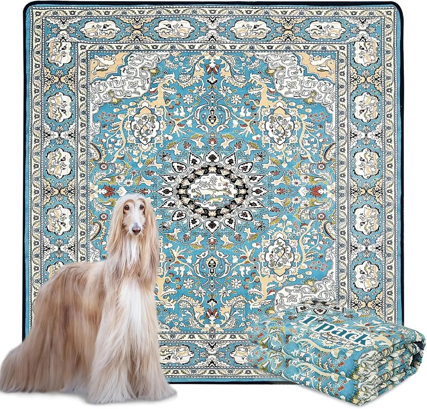 Washable Reusable Dog Pee Pads, 72x72 Inch Super Absorbent Leakproof Training Mats for Floor Bed Kennel