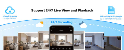 Outdoor/Indoor Security Cameras HD Wireless WiFi/Pet Dog and Cat Camera for Home Security