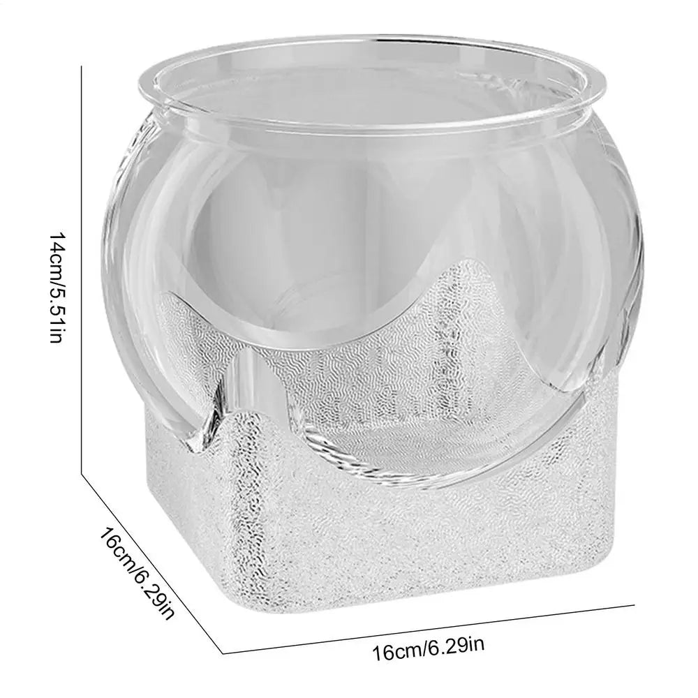 Ultra Clear Round Fish Bowl, Plastic Removable Desktop, Small Aquarium Tabletop Ornament