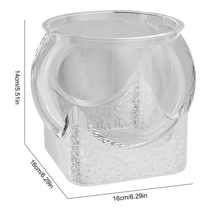 Ultra Clear Round Fish Bowl, Plastic Removable Desktop, Small Aquarium Tabletop Ornament