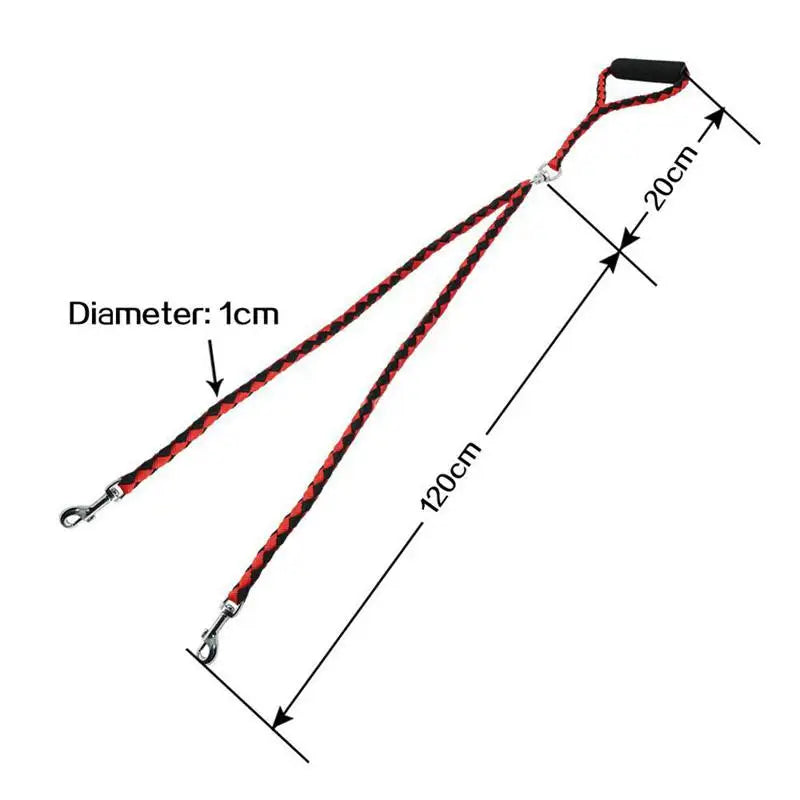 Pet Double Leash, 2 Way Couplers Dog Leash Rope Elastic Extended  Leash, Belt Outdoor Training for Two Double Dogs Leashes