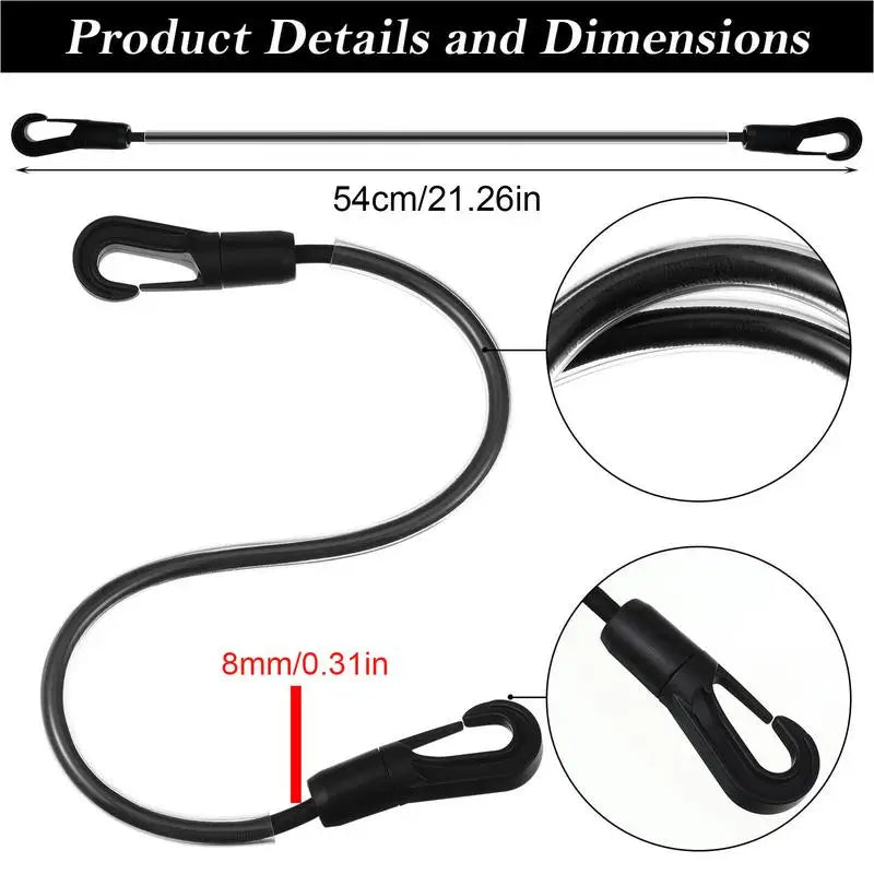 Horse Blanket Straps Adjustable Elastic Tail  With Double-Ended Clips