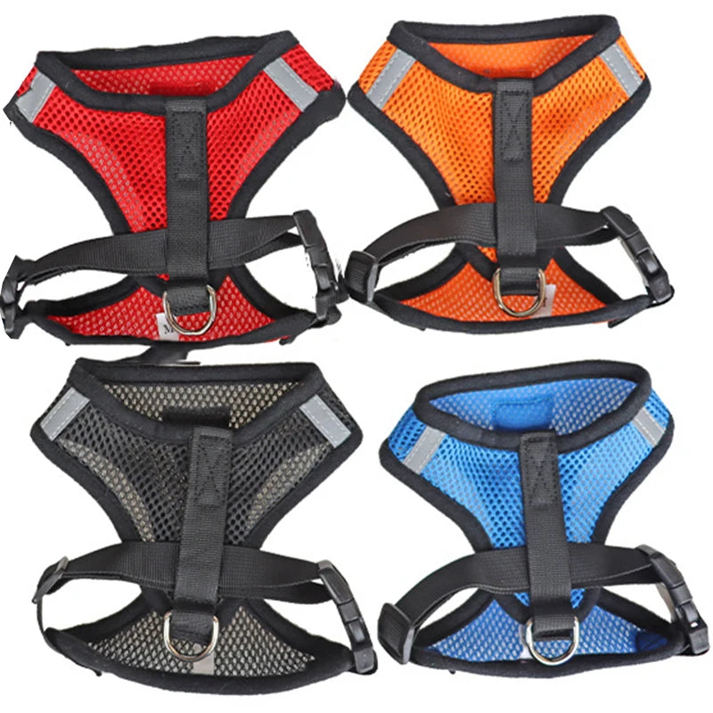 Cat and Dog Harness with Lead Leash, Adjustable Vest,  Polyester Mesh Breathable Harnesses, Reflective sti for Small Dogs and Cats