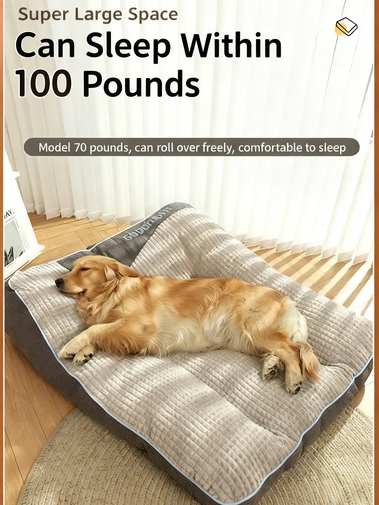 Extra Thickened Large Dog Bed, 47inch for Large Dogs, Orthopedic Dog Mat for Large Senior Dogs,