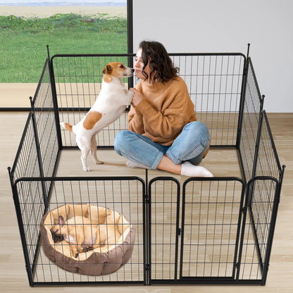 Dog Playpen , 32" Height 8 Panels Metal, Outdoor Exercise with Door for RV,