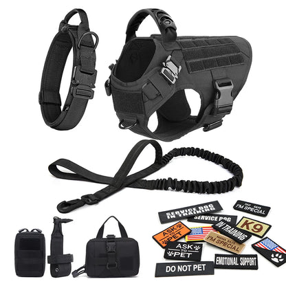 Large Dog Harness Training Vests and Tactic Collar Leash