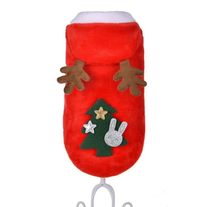 Hooded Christmas Jumpsuit for Dogs