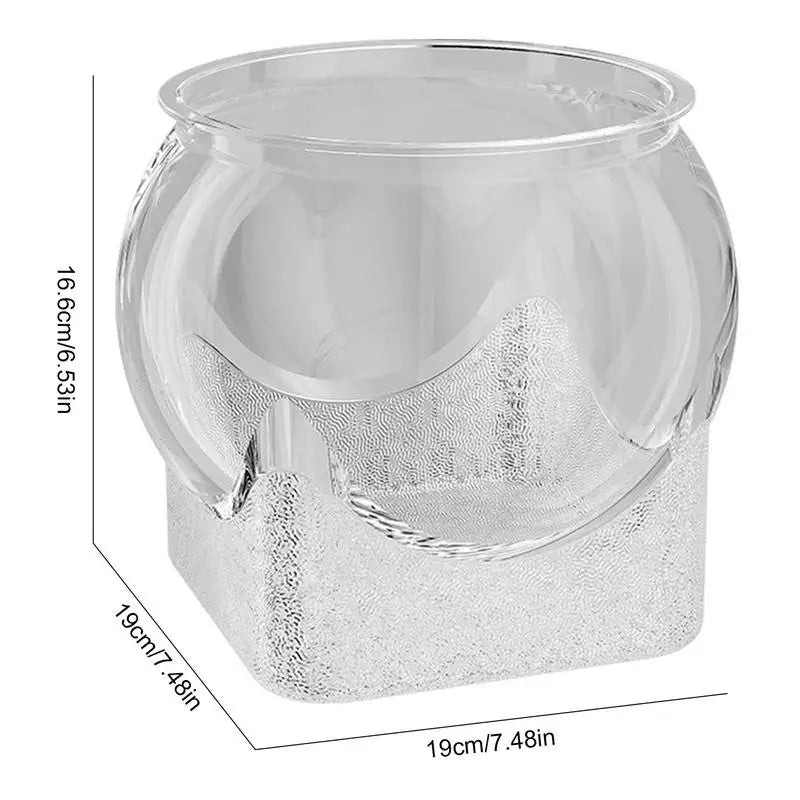 Ultra Clear Round Fish Bowl, Plastic Removable Desktop, Small Aquarium Tabletop Ornament