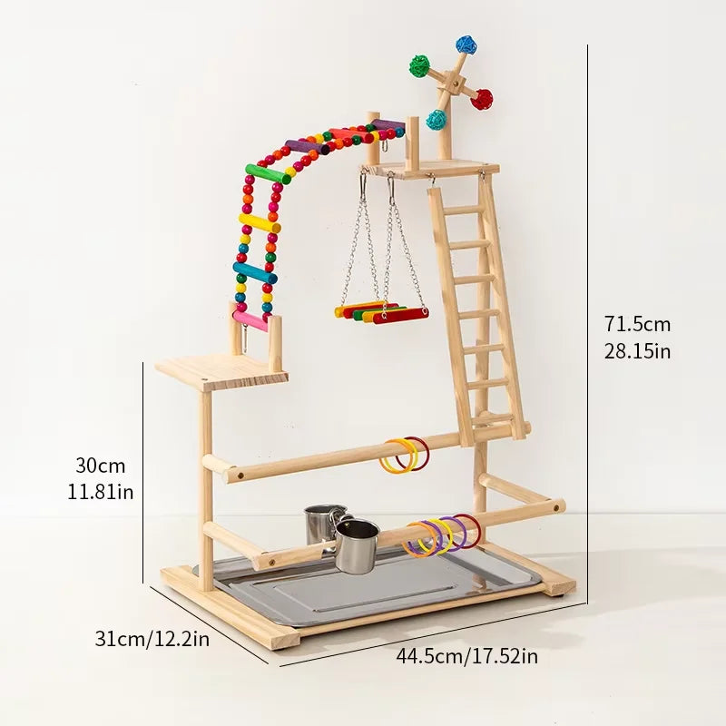 Pepper wood parrot platform, parrot climbing net, climbing training station, climbing ladder, swing bird, toy suspension bridge