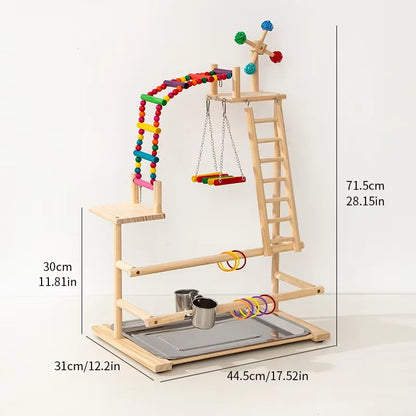 Pepper wood parrot platform, parrot climbing net, climbing training station, climbing ladder, swing bird, toy suspension bridge