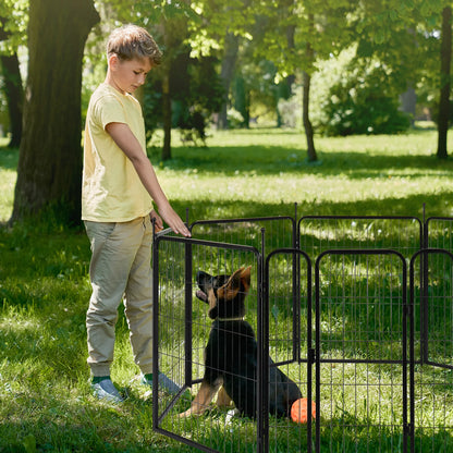 Dog Playpen , 32" Height 8 Panels Metal, Outdoor Exercise with Door for RV,