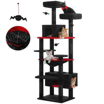Large Cat Tree and Tower for Indoor Cats With Sisal-Covered Scratching Posts, Spacious Hammock, Padded Perches and Condos Cat Toys