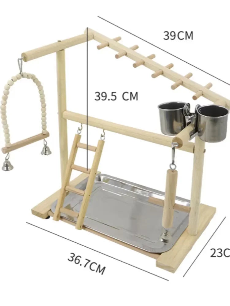Pepper wood parrot platform, parrot climbing net, climbing training station, climbing ladder, swing bird, toy suspension bridge