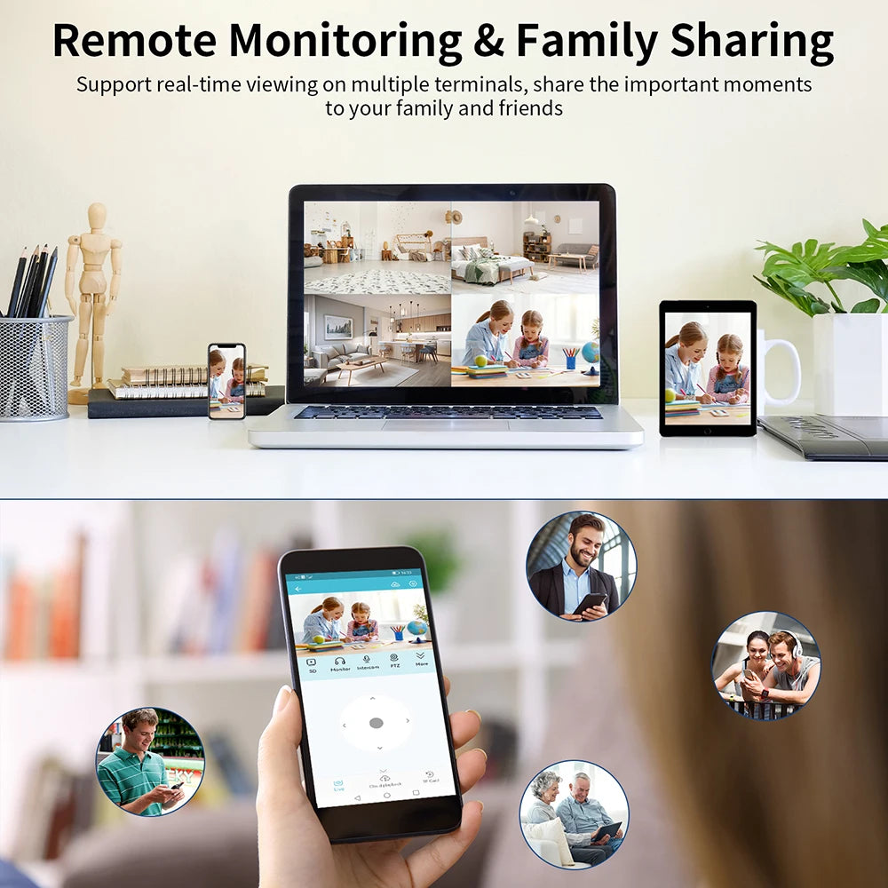 Indoor Security Camera for Home 360° Coverage