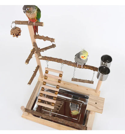 Pepper wood parrot platform, parrot climbing net, climbing training station, climbing ladder, swing bird, toy suspension bridge