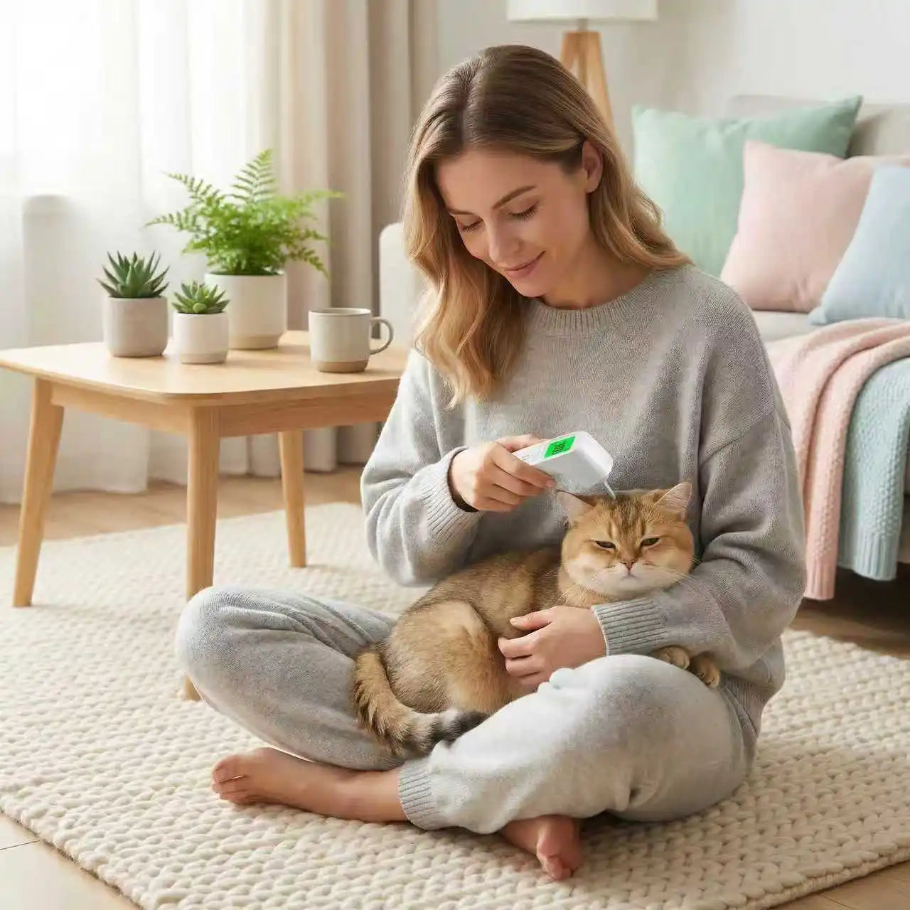2-in-1 Cat Dog Accuracy Thermometer Portable Display Reading Pet Physical Temperature Storage Fever Color Alarm One Click Boot