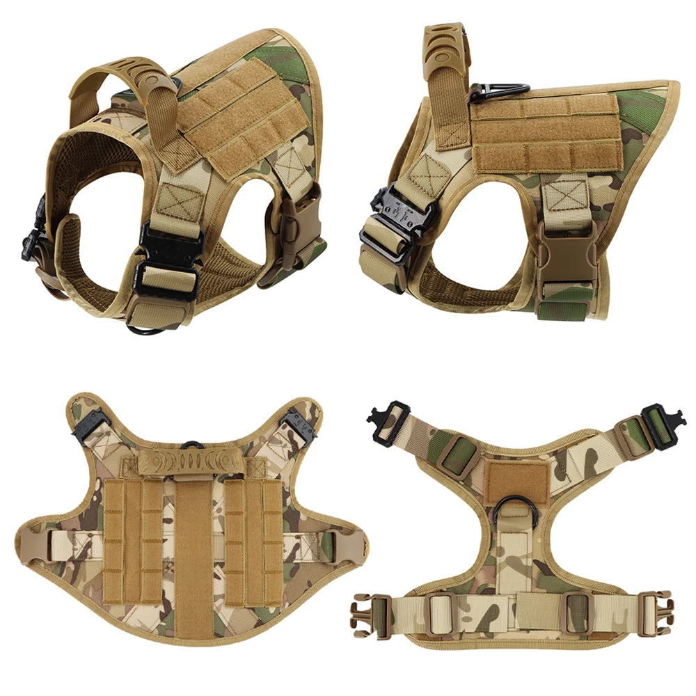 Large Dog Harness Training Vests and Tactic Collar Leash