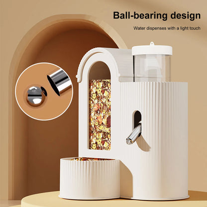 2-in-1 Automatic Food Bowl Large Capacity Hamster Feeder And Waterer Automatic Hamster Feeder No Drip for Hamster Guinea Pig Rat