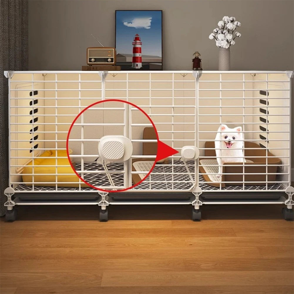 Dog Kennel with Wheels & Tray,