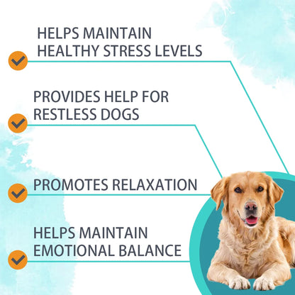Dog Calming Supplement Powder Anxiety Relief Chamomile Powder for Dog Thunderstorm Separation Anxiety Soothes