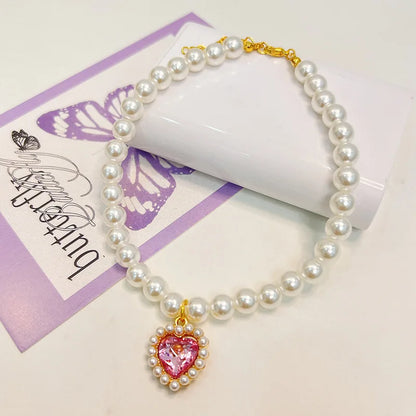 Adjustable Pet Pearl Necklace Accessories for Cats