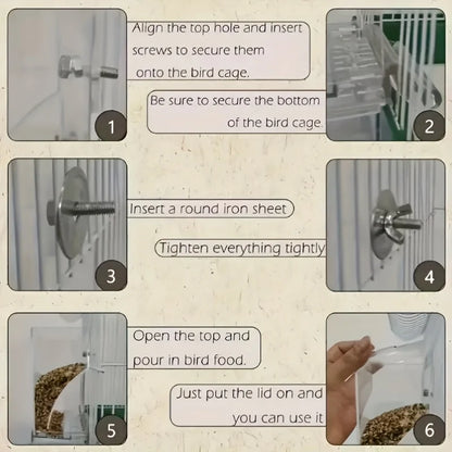 Transparent Automatic Bird Feeder, Anti Splash, Outside Parrot Feeder