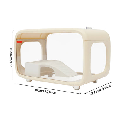 Aquarium Fish Tank|, 3.17 Gallon with Climbing Rack|Brown/White