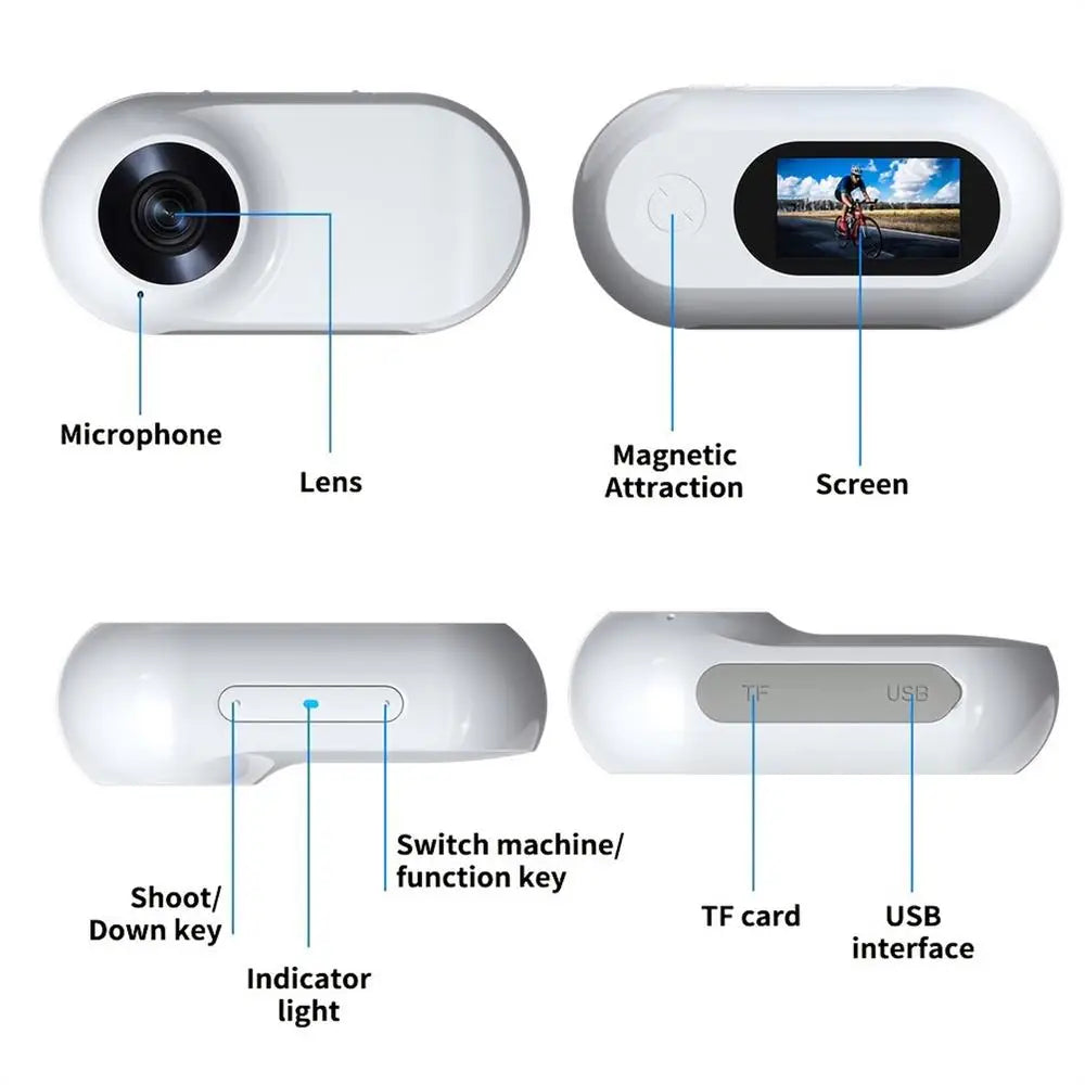 Pet Collar Camera HD 1080p Mini Sports Camera With Screen Video Recording Outdoor Wireless Camera Collar