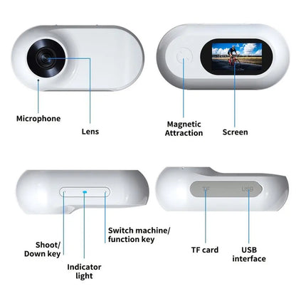 Pet Collar Camera HD 1080p Mini Sports Camera With Screen Video Recording Outdoor Wireless Camera Collar