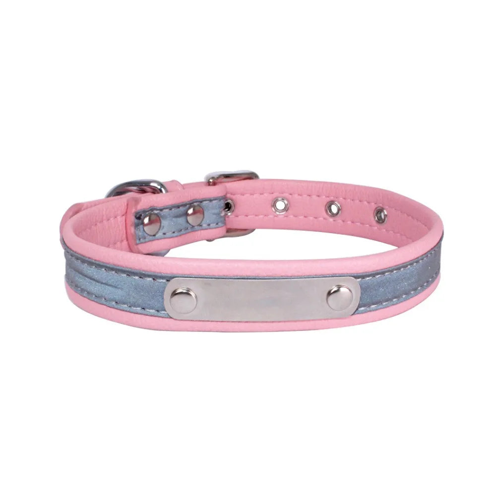 Custom Engraved Leather Dog Collar , Personalized with Name Phone Number, Adjustable Puppy for Medium Large Pet, Gift for Owner