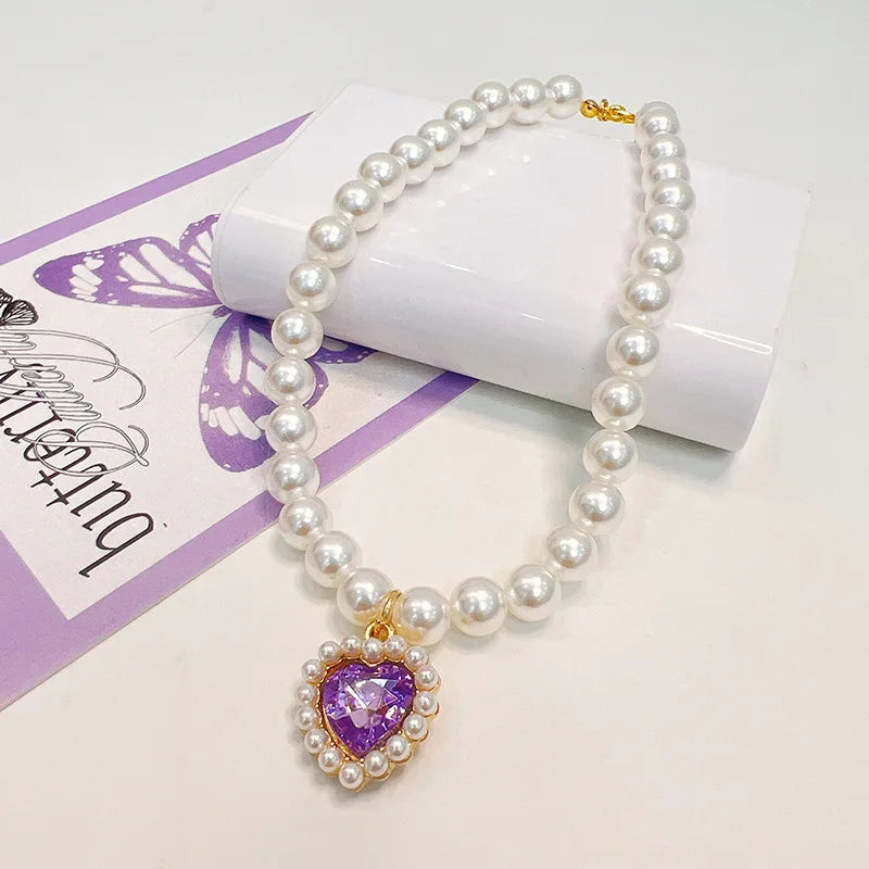 Adjustable Pet Pearl Necklace Accessories for Cats