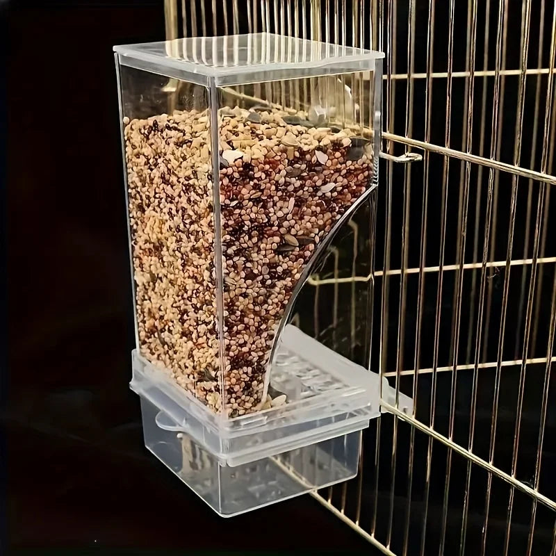 Transparent Automatic Bird Feeder, Anti Splash, Outside Parrot Feeder
