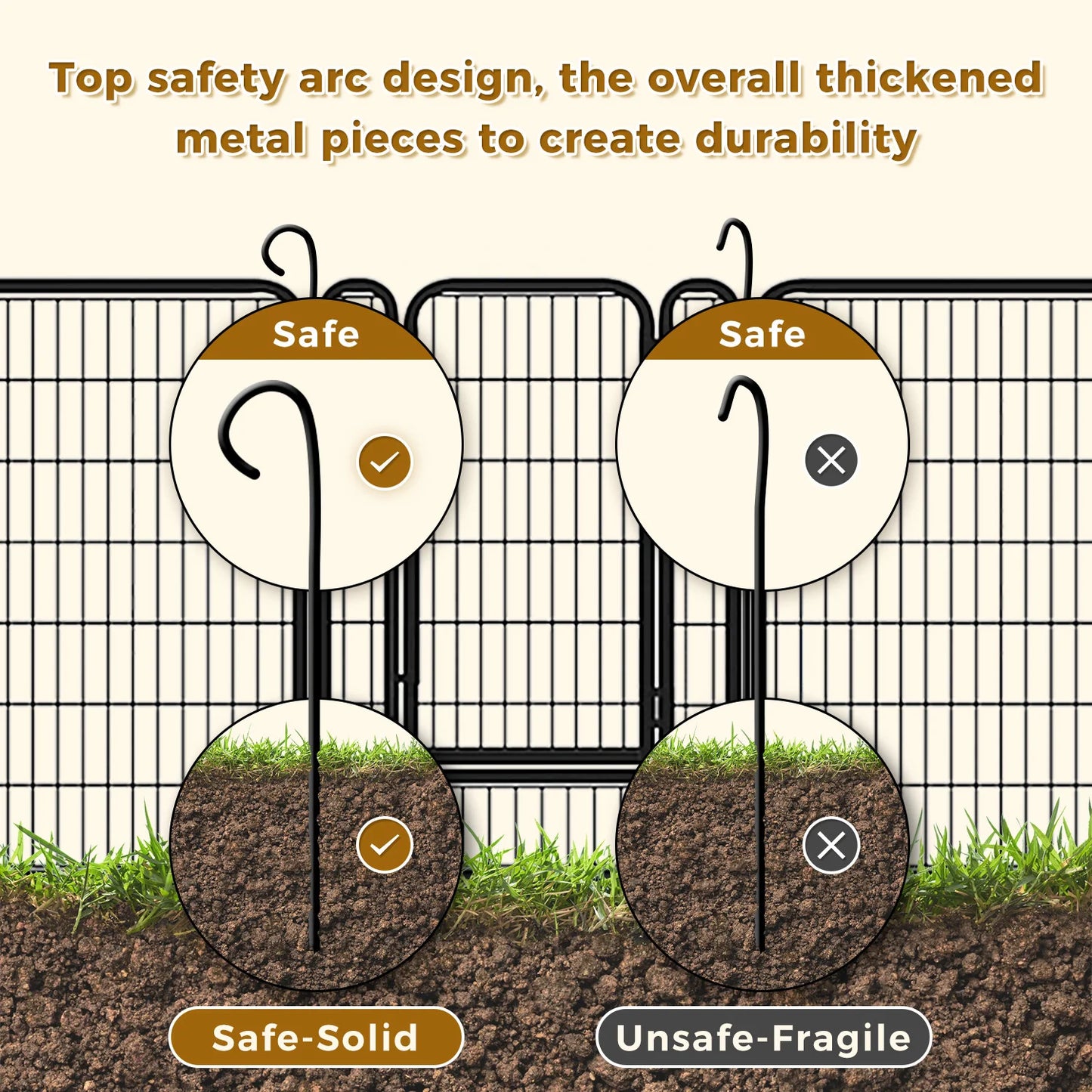 Dog Playpen with Door, Outdoor/Indoor Foldable Metal Pet Fence, Heavy Duty Puppy Exercise Pen for Yard, RV Camping,