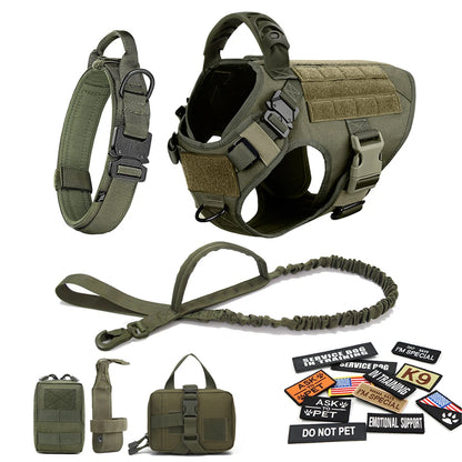Large Dog Harness Training Vests and Tactic Collar Leash